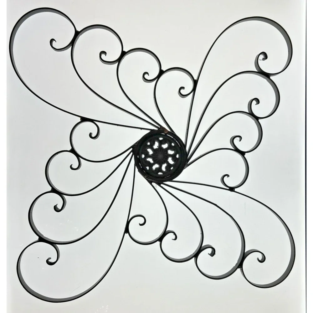 Vintage Art Deco Scroll Decorative Garden Wall Hanging Metal